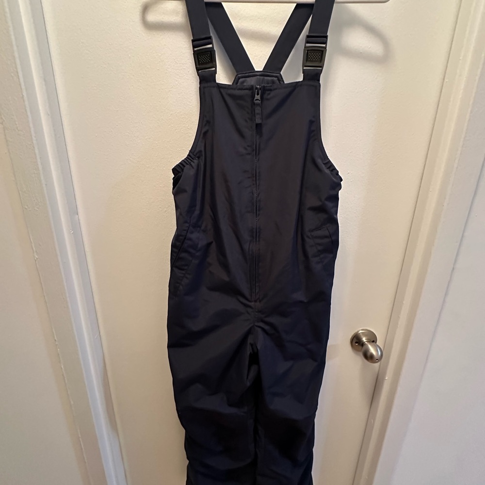 Lands' End Dark Blue Kids Squall Waterproof Insulated Iron Knee Snow Bibs
